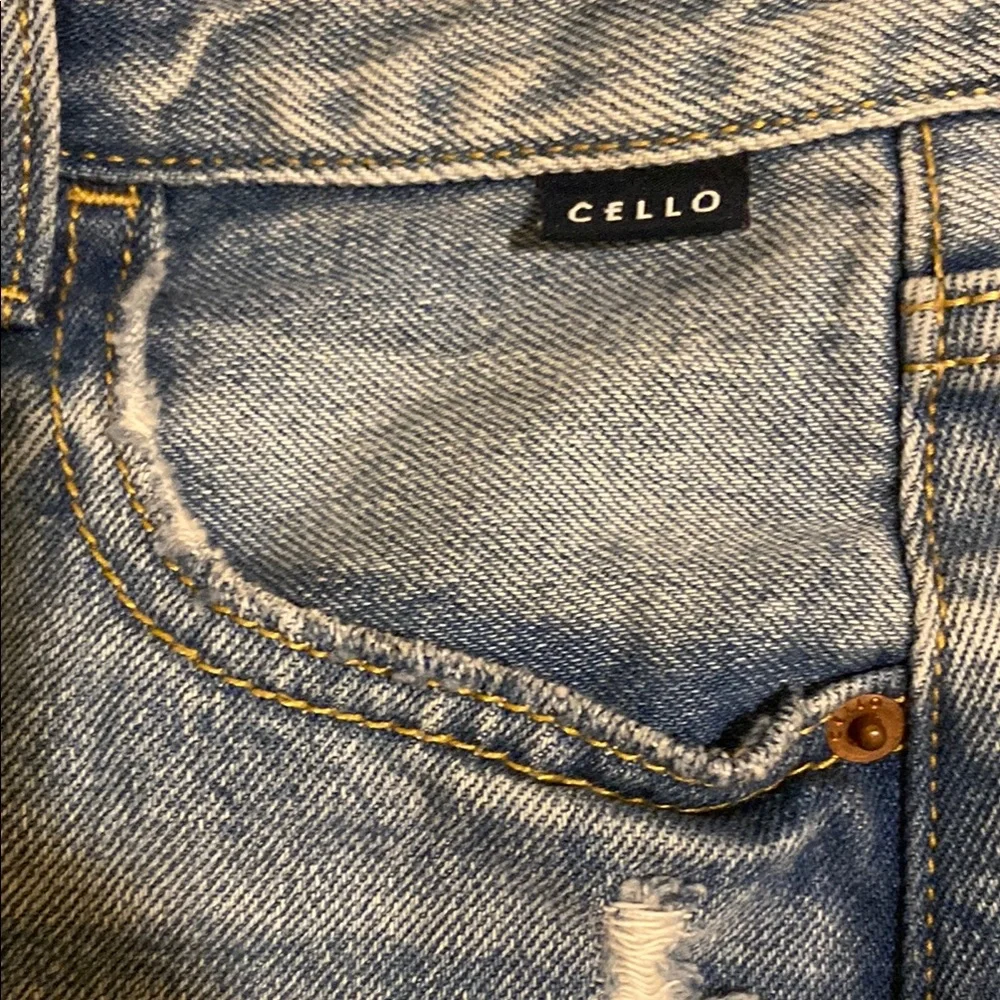Cello Blue Distressed Jean Shorts High-Waisted Size XS